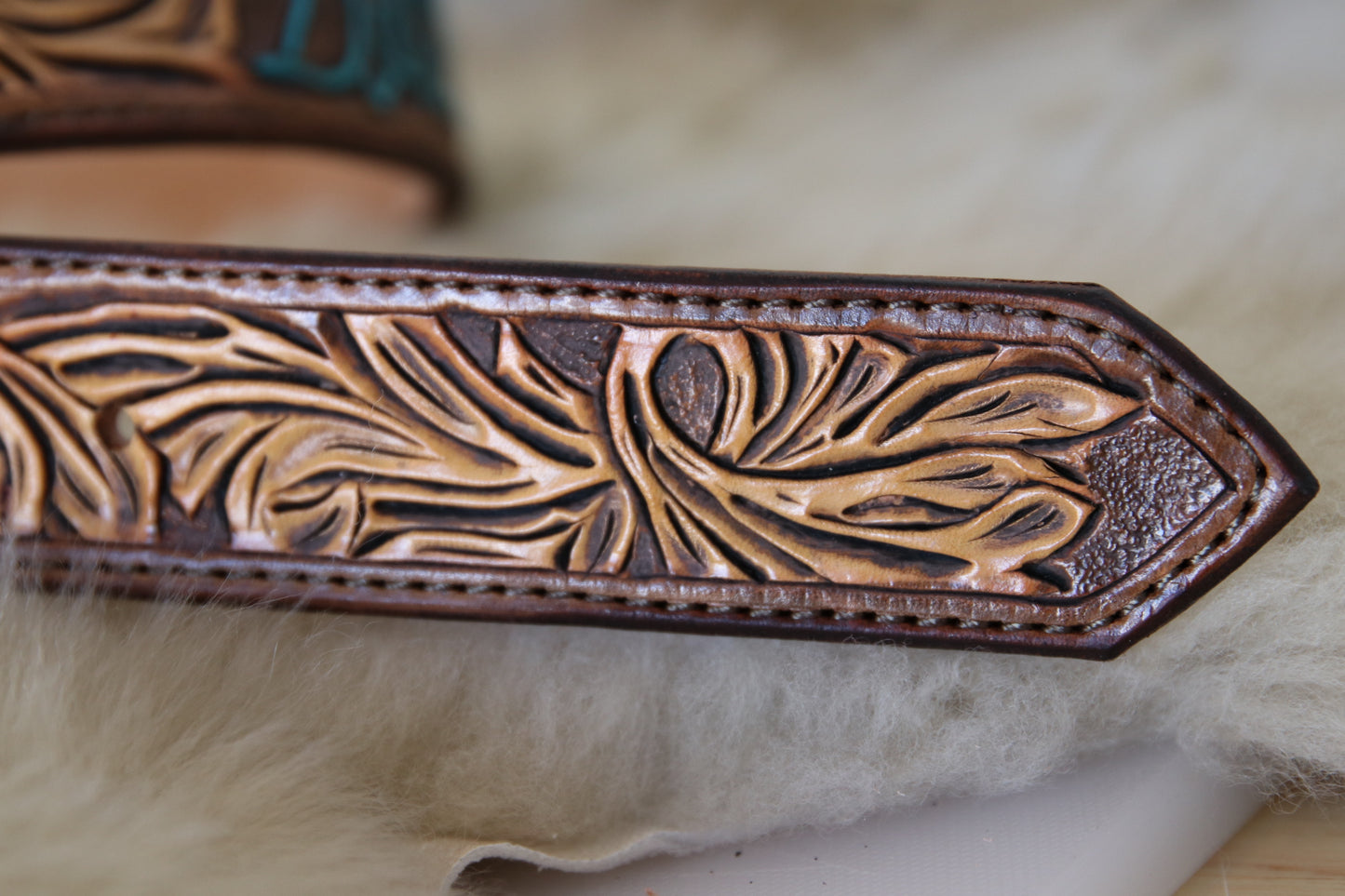 Tooled Women's Sunflower Belt
