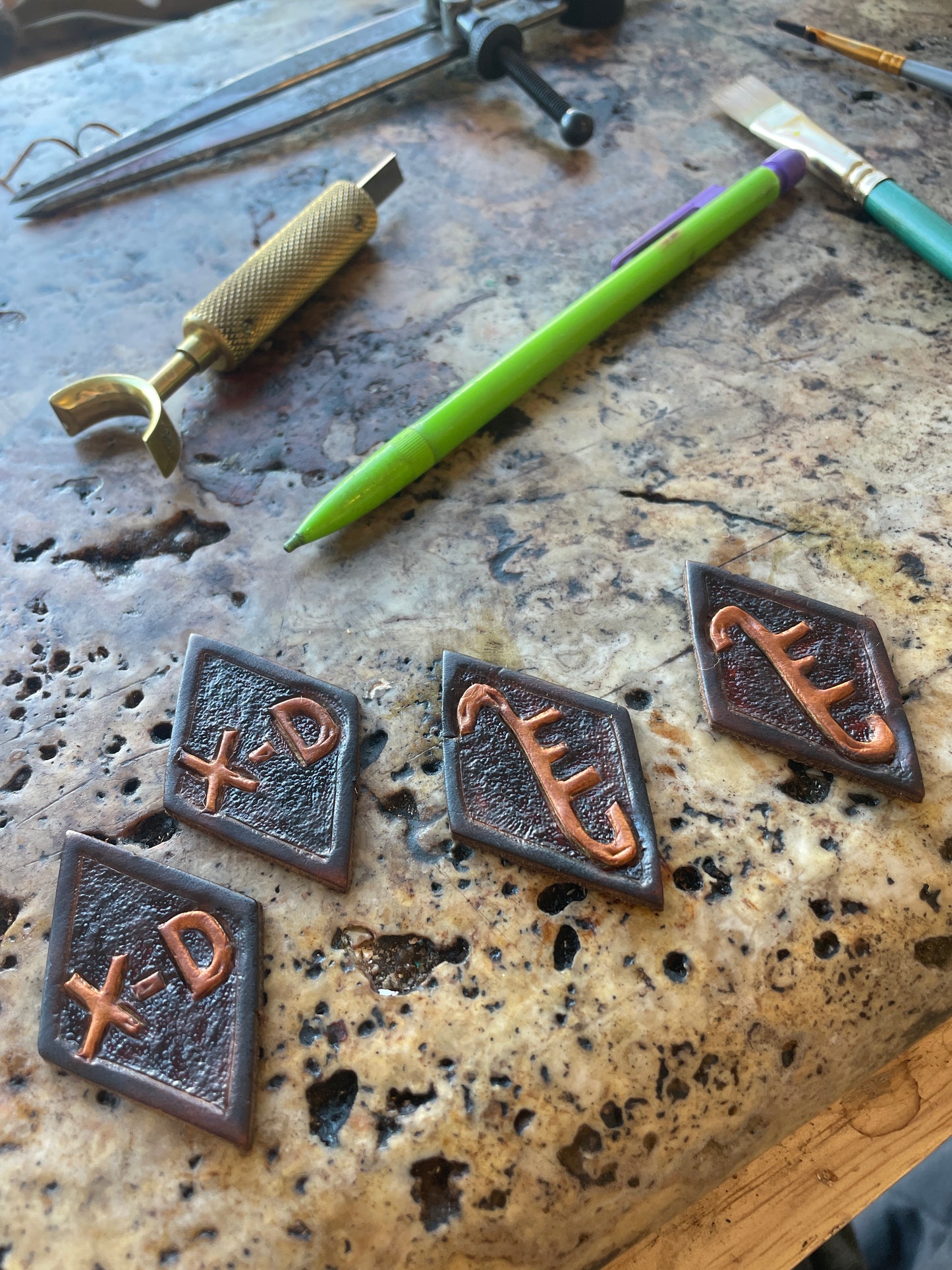 Tooled Brand Earrings
