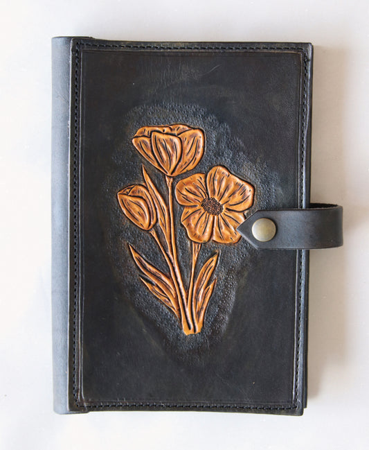 Black and Tan Poppy Journal Cover