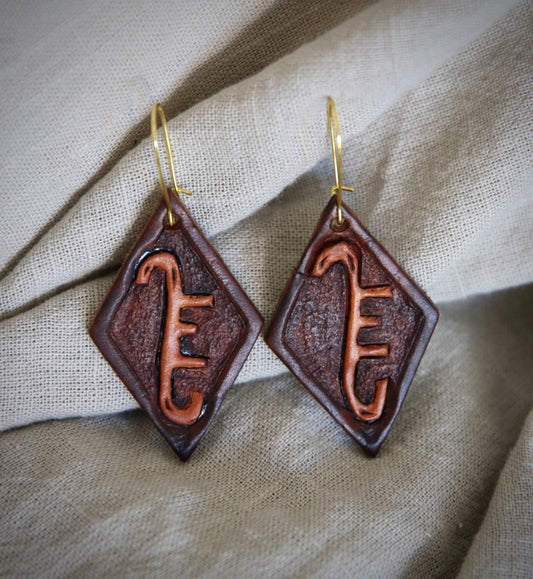 Tooled Brand Earrings