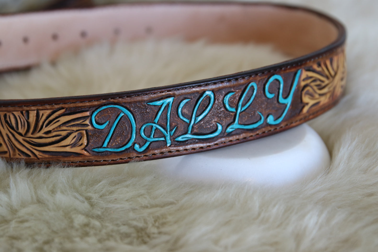 Tooled Women's Sunflower Belt