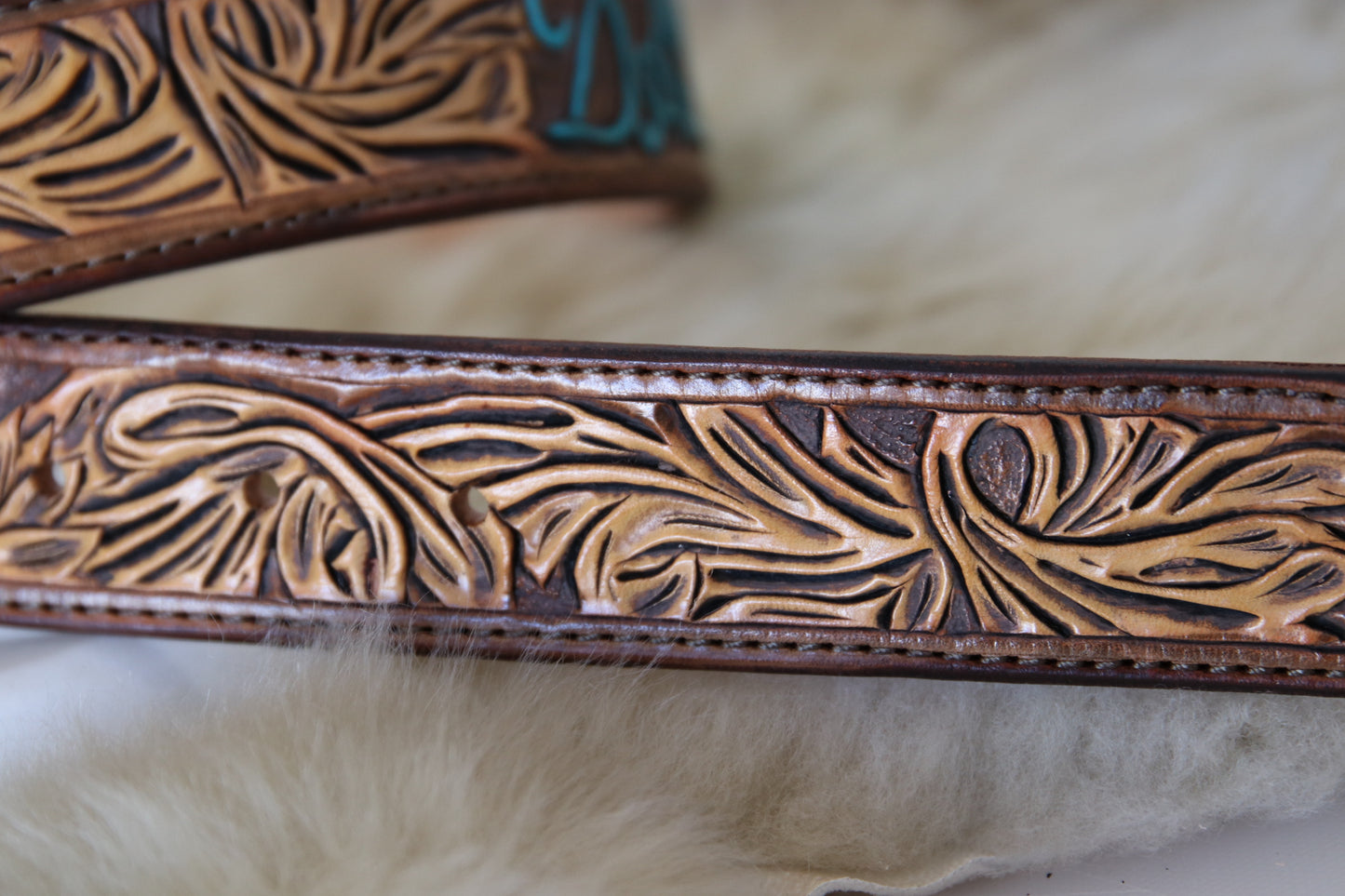 Tooled Women's Sunflower Belt
